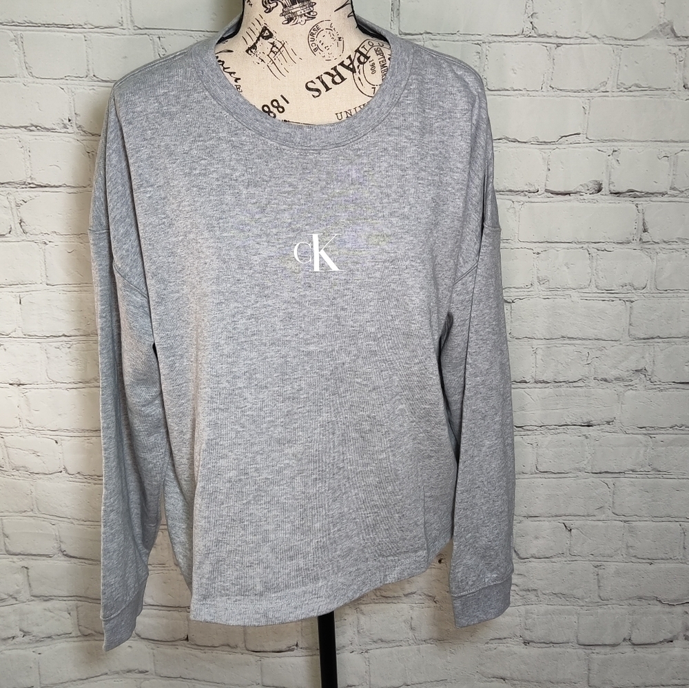 Calvin Klein Jeans ck Logo oversize crew neck sweatshirt top L NEW